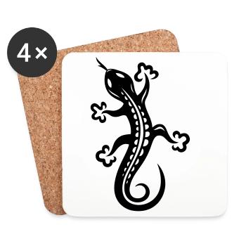 Small lizard, salamander, Tattoo. - Coasters (set of 4) - white - Front