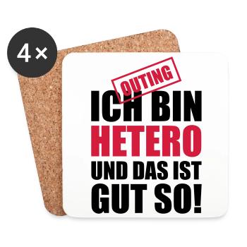 03 ich bin hetero und das ist gut so - Untersetzer (4er-Set) - Weiß - Vorne