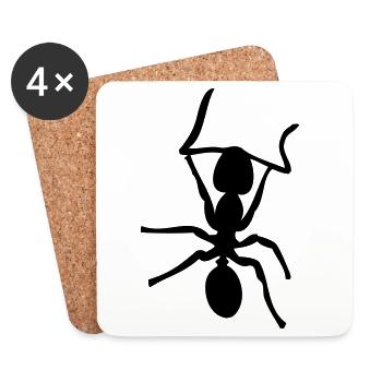 Ant - Insect - Ants - Coasters (set of 4) - white - Front
