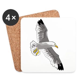 mouette - Dessous de verre (lot de 4) - blanc - Devant
