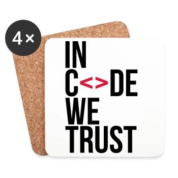 in code we trust ! - Dessous de verre (lot de 4) - blanc - Devant