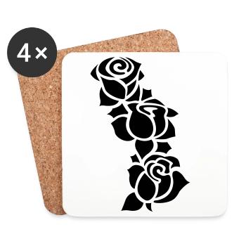 tatouage - Dessous de verre (lot de 4) - blanc - Devant