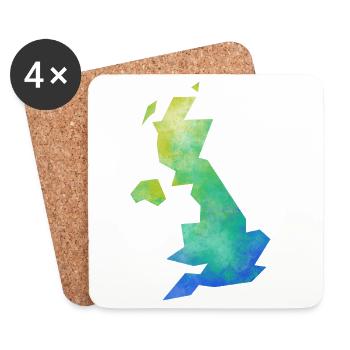 Karte UK - Untersetzer (4er-Set) - Weiß - Vorne