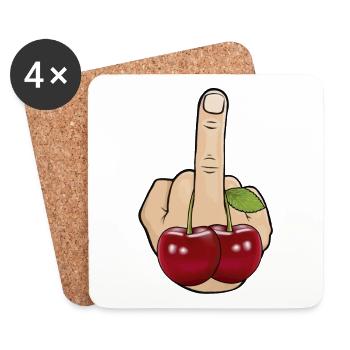 Fuck you Cerise Cherry - Dessous de verre (lot de 4) - blanc - Devant