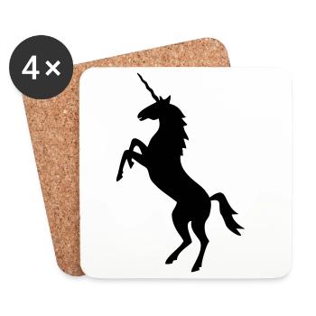 Einhorn Pferd Fantasie - Untersetzer (4er-Set) - Weiß - Vorne