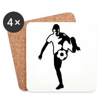 football - Untersetzer (4er-Set) - Weiß - Vorne