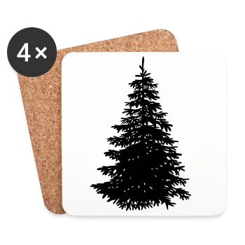 Tannenbaum - Untersetzer (4er-Set) - Weiß - Vorne