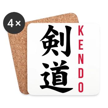 Kendo / Kendoka / Art Martial / Sword - Dessous de verre (lot de 4) - blanc - Devant