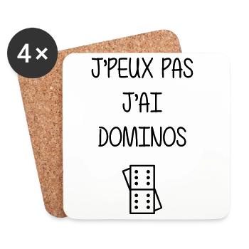 Domino / Dominoes / Game / Gamer / Puzzle - Coasters (set of 4) - white - Front