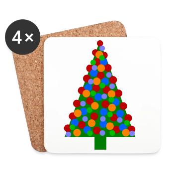 Christmas Tree Christmas - Coasters (set of 4) - white - Front