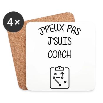 Coach / Entraîneur / Sport / Foot / Coaching - Dessous de verre (lot de 4) - blanc - Devant