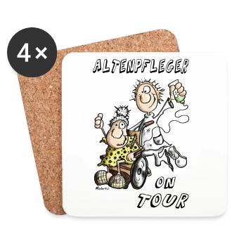 Altenpfleger on Tour - Untersetzer (4er-Set) - Weiß - Vorne