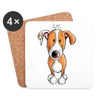 Kleiner Podenco - Hund - Welpe - Comic - Fun - Untersetzer (4er-Set) - Weiß - Vorne