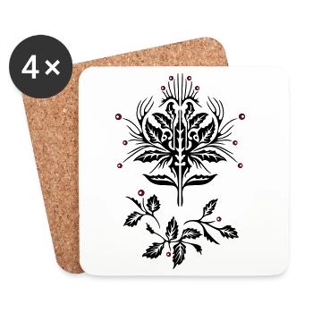 Pan, keltische Cernunnos, Grüne Mann, Pagan Art - Coasters (set of 4) - white - Front