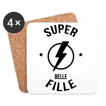 belle-fille / beau-fils / beau fils / belle fille - Dessous de verre (lot de 4) - blanc - Devant