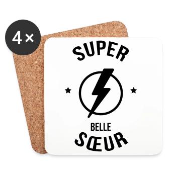 Belle Beau-Frère / Belle-Sœur / Beau Frere / Belle - Dessous de verre (lot de 4) - blanc - Devant