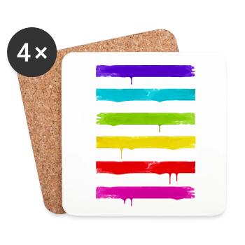 LGBT STRIPES - Untersetzer (4er-Set) - Weiß - Vorne
