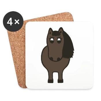 Kugelrundes Pony - Untersetzer (4er-Set) - Weiß - Vorne