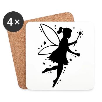 fee elfe silhouette - Untersetzer (4er-Set) - Weiß - Vorne