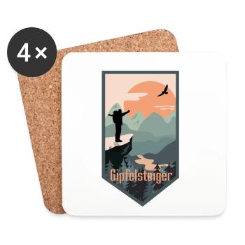 Randonneurs, au sommet - Dessous de verre (lot de 4) - blanc - Devant
