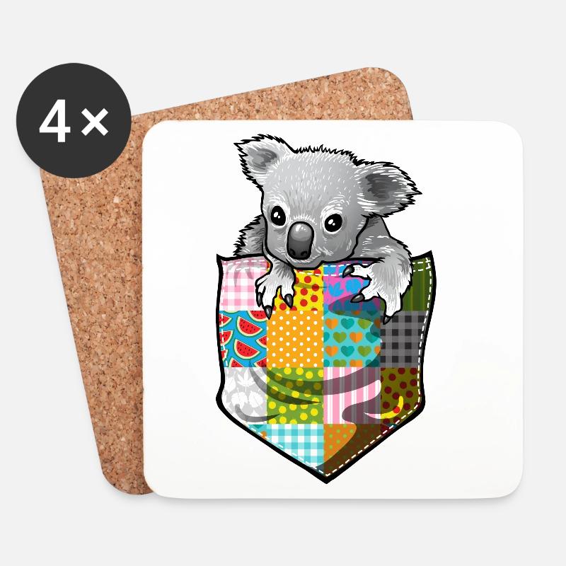 ein Koala in der Tasche - Untersetzer (4er-Set) - Weiß