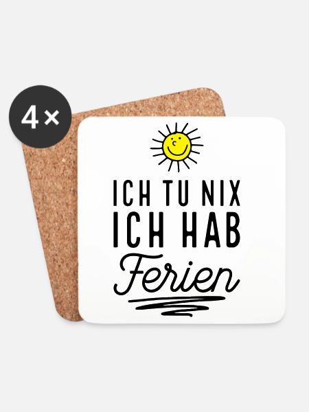 Endlich Ferien - Untersetzer (4er-Set) - Weiß