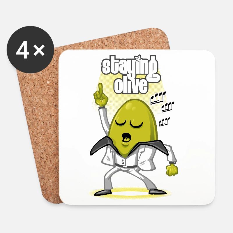 Bleiben Sie oliv - Untersetzer (4er-Set) - Weiß