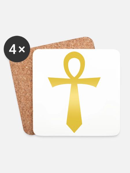 Ankh Zeichen - Ägypten - Ankh Symbol - Untersetzer (4er-Set) - Weiß