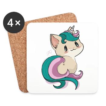 Unicorncat Miwa - Untersetzer (4er-Set) - Weiß - Vorne