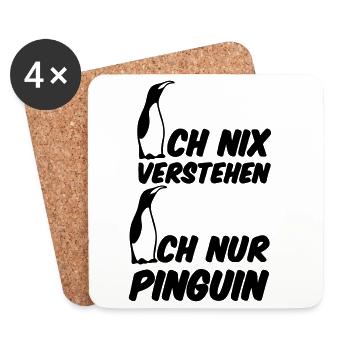 Ich nur Pinguin Fun lustig Humor Geschenk - Untersetzer (4er-Set) - Weiß - Vorne