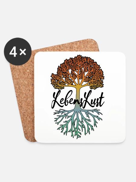 LebensLust - Untersetzer (4er-Set) - Weiß