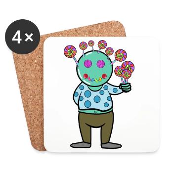 Sweets Sweet tooth Dessert Delicious - Coasters (set of 4) - white - Front