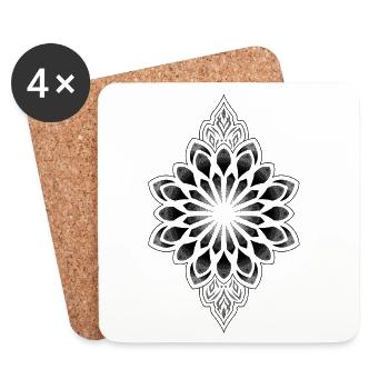 Ornamental Mandala - Coasters (set of 4) - white - Front