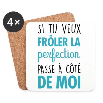 Si tu veux frôler la perfection - Dessous de verre (lot de 4) - blanc - Devant