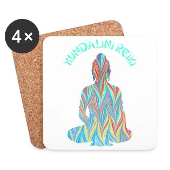 kundalini reiki with buddha e 70 - Coasters (set of 4) - white - Front