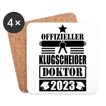 Doktor Abschluss 2023 Offizieller Klugscheißer - Untersetzer (4er-Set) - Weiß - Vorne