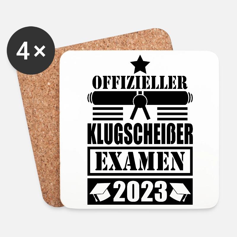 Examen Abschluss 2023 offizieller Klugscheißer - Untersetzer (4er-Set) - Weiß