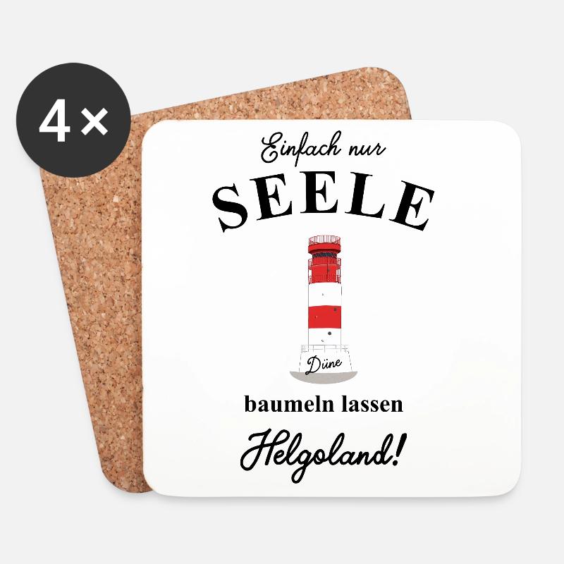 Seele baumeln lassen auf Helgoland / Düne - Untersetzer (4er-Set) - Weiß