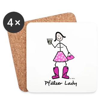 Pfälzer Lady - Untersetzer (4er-Set) - Weiß - Vorne