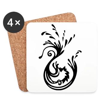 Cygne - Dessous de verre (lot de 4) - blanc - Devant
