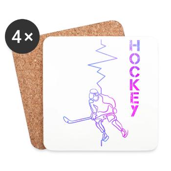 Hockey Heartbeat - Coasters (set of 4) - white - Front
