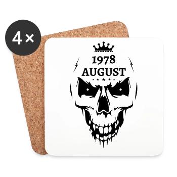 August 1978 Totenkopf - Untersetzer (4er-Set) - Weiß - Vorne
