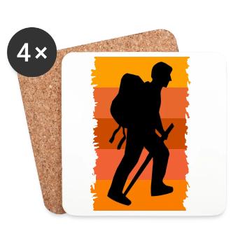 Mountaineering Hikers Hiking Hiking Trails - Coasters (set of 4) - white - Front