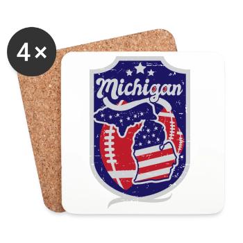 Michigan Football - Dessous de verre (lot de 4) - blanc - Devant