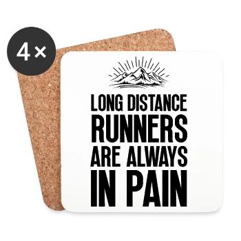 Long Distance Runners Are Always In Pain - Coasters (set of 4) - white - Front