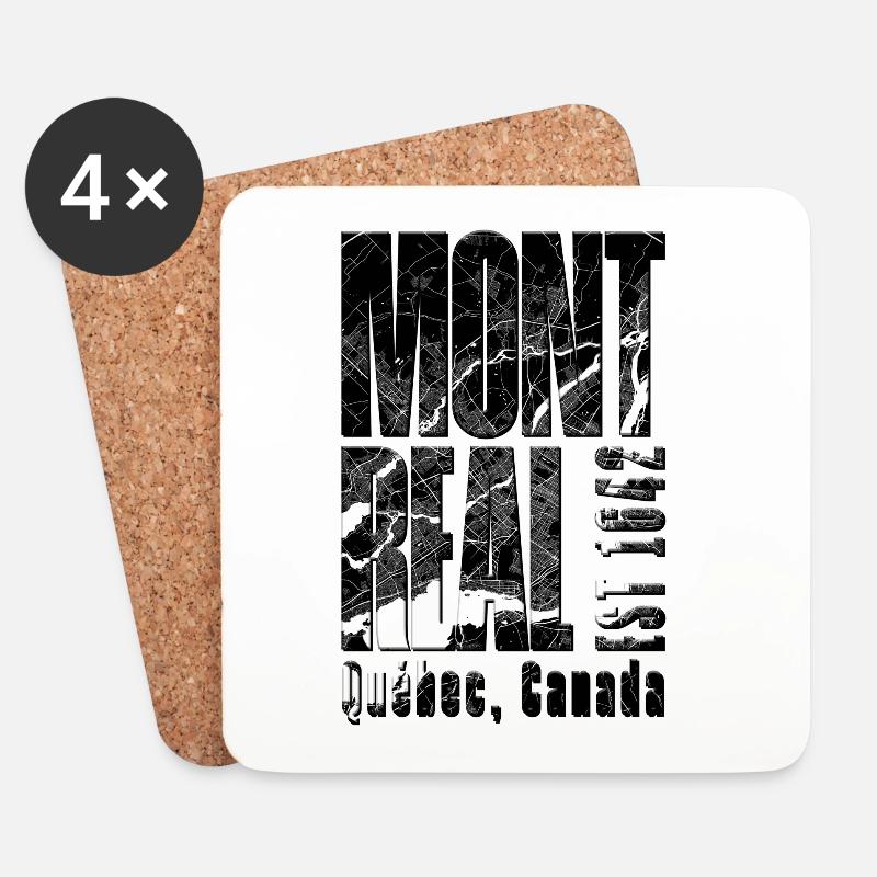 Montreal Kanada Design mit Stadtkarte - Untersetzer (4er-Set) - Weiß