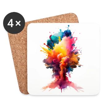 Color needs no words - Farbe braucht keine Worte - Untersetzer (4er-Set) - Weiß - Vorne