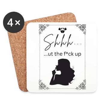 Shhh...ut the f*ck up - Untersetzer (4er-Set) - Weiß - Vorne