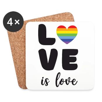 Pride Month - Liebe ist Liebe - Untersetzer (4er-Set) - Weiß - Vorne