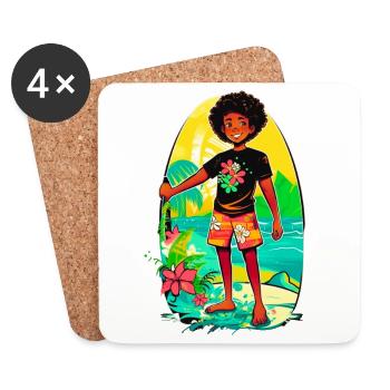 Beach Friendship - Summer Adventures - Coasters (set of 4) - white - Front